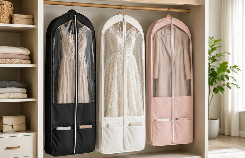 Guia de capa grande para roupas, vestido de noiva, casacos longos e armario guide image