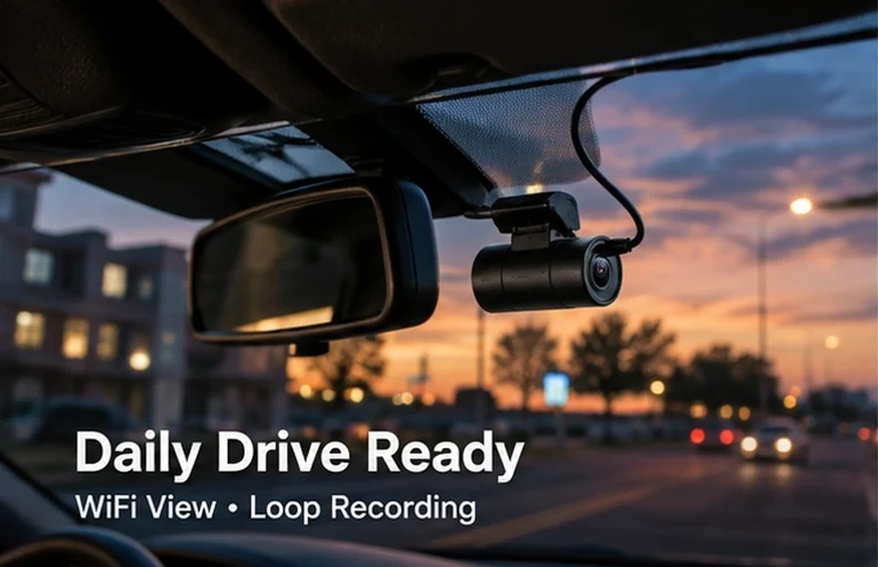 Guía de Dashcam WiFi 1080P para Conducción Diaria, Noche y Grabación en Bucle guide image