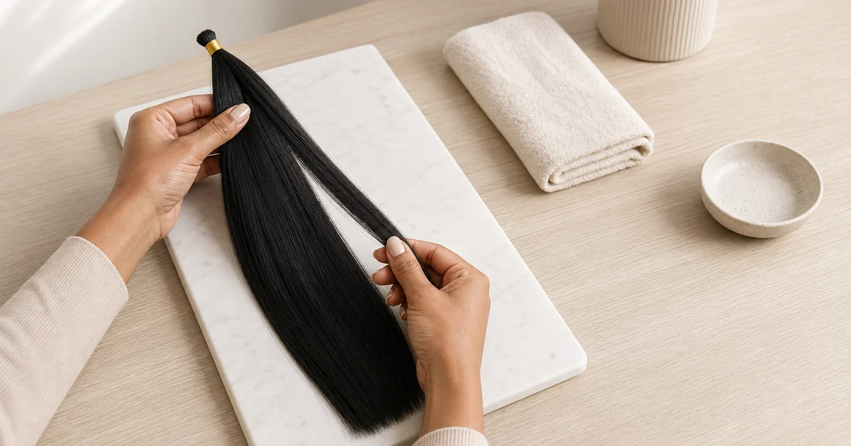 Mechón suelto de cabello sintético liso y sedoso de 22 pulgadas con tonos sólidos y ombré de raíz negra