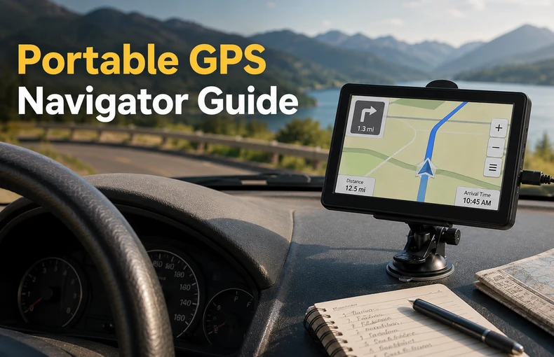 7-Inch Portable GPS Navigator Guide for Older Cars, Road Trips and Route Reference guide image