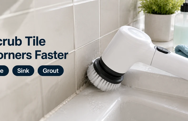 Cordless Electric Cleaning Brush Guide for Bathroom Tile, Sink and Grout Scrubbing guide image