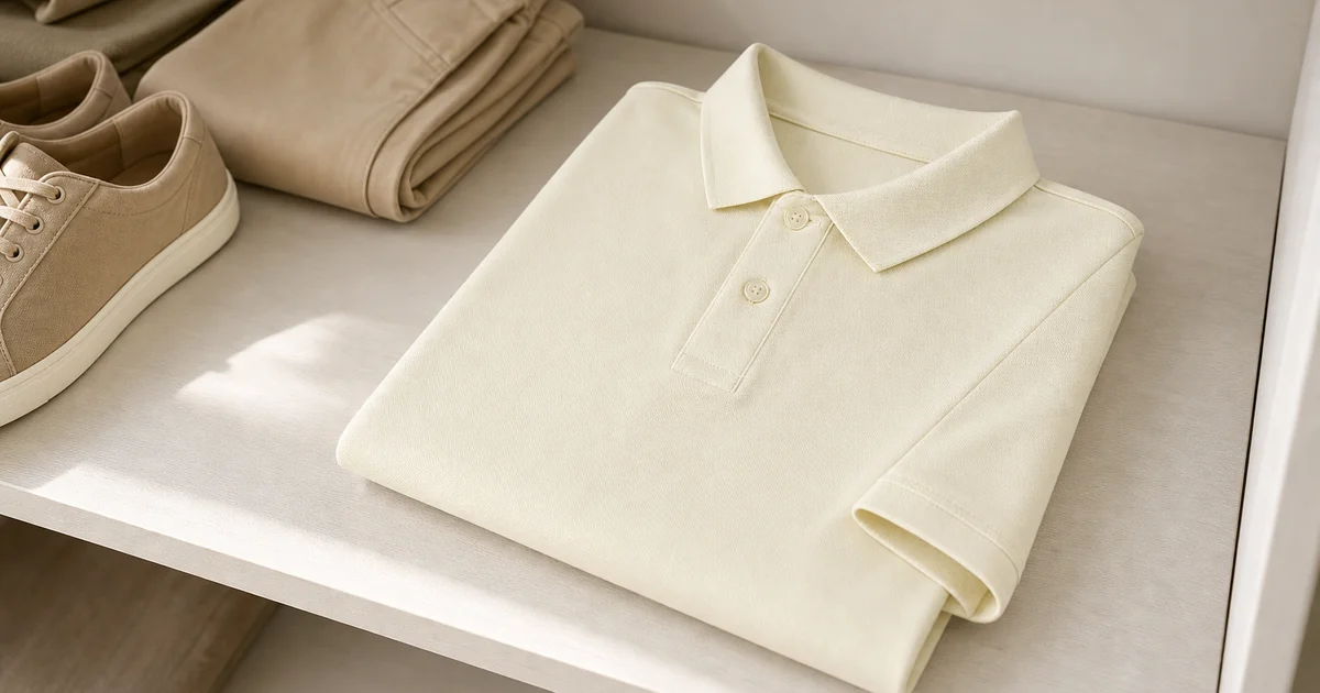 Schlichtes kurzarm Polyester Polo mit Klappkragen, Zwei-Knopf-Leiste und ohne Brusttasche