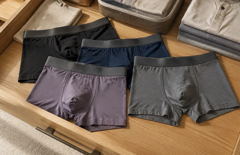 Guia de boxer masculino sem costura em rayon spandex guide image