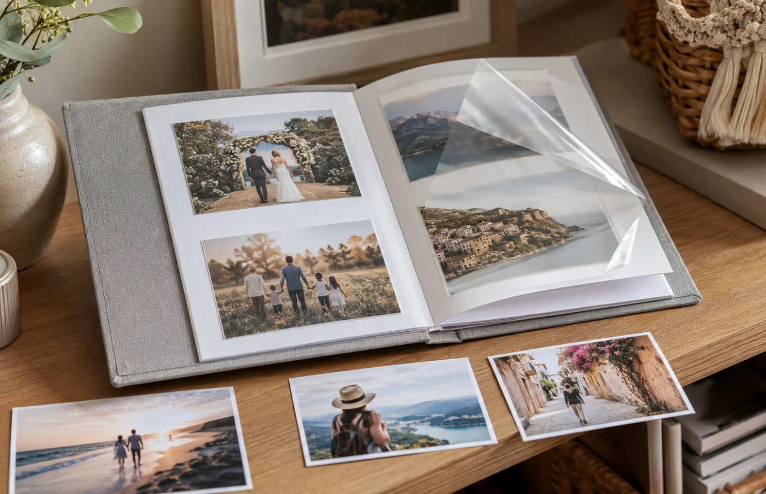 Album de fotos autoadesivo para casamento e familia guide image